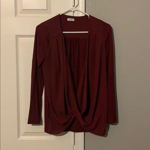 Maroon long sleeve top